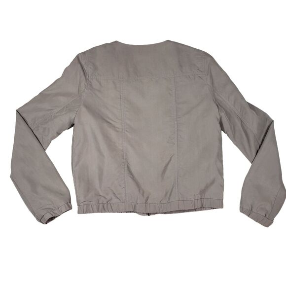 Vigoss Moto Jacket S Women Gray Double Asymmetric Zippers Pockets Lined Modal - Picture 9 of 11